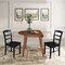 International Concepts 42 in. Solid Wood Round Dual Drop Leaf Dining Table with 2 Chairs in Distressed Oak/Black K42-42DL-C46-2-2 - alternate 6